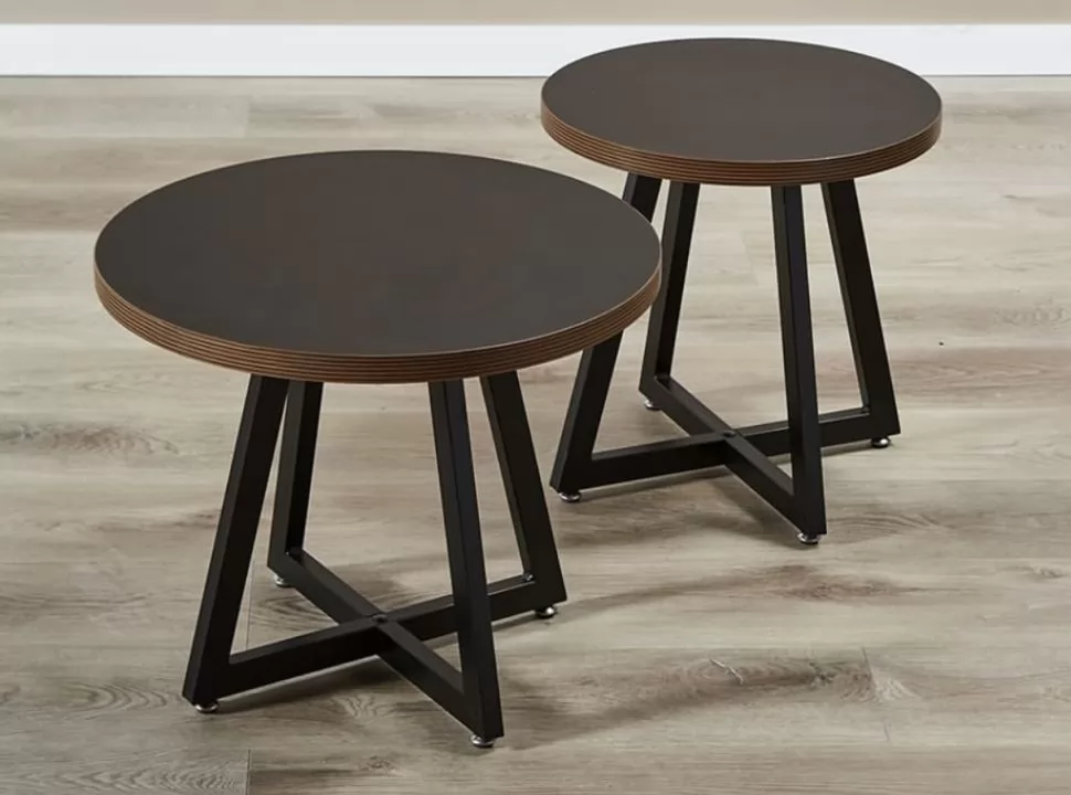 Mesas Auxiliar Hancock madera oscura x 2