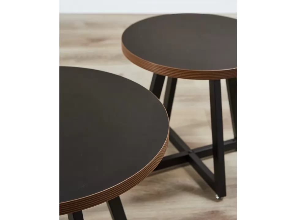 Mesas Auxiliar Hancock madera oscura x 2