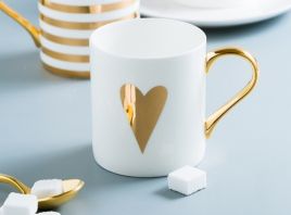 Taza corazón Gold