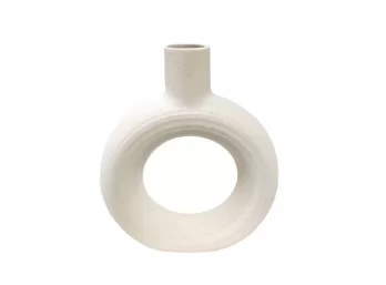  Florero ceramica Jade blanco Chico