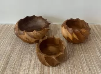 Cuencos x3 teca